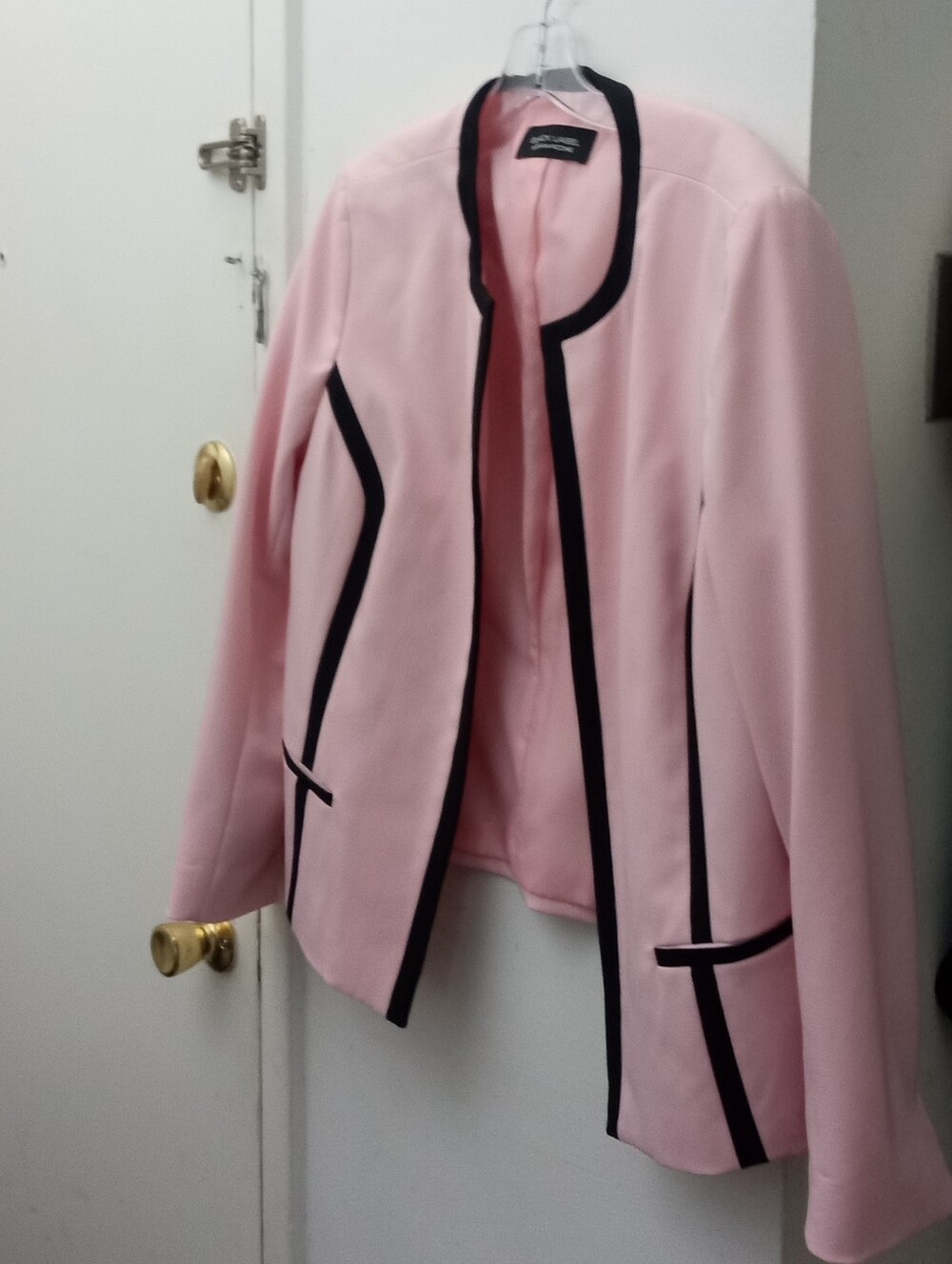 Evan Picone Pink Blazer with Black Trim